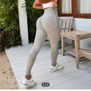 SHEIN tan scrunch leggings